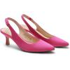 imageDREAM PAIRS Womens Kitten Heels Slingback Closed Pointed Toe Low Pumps Shoes Women Party Wedding Sexy Casual Dress ShoesHot Pink