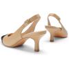 imageDREAM PAIRS Womens Kitten Heels Slingback Closed Pointed Toe Low Pumps Shoes Women Party Wedding Sexy Casual Dress ShoesNudeBlack