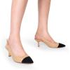 imageDREAM PAIRS Womens Kitten Heels Slingback Closed Pointed Toe Low Pumps Shoes Women Party Wedding Sexy Casual Dress ShoesNudeBlack