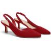 imageDREAM PAIRS Womens Kitten Heels Slingback Closed Pointed Toe Low Pumps Shoes Women Party Wedding Sexy Casual Dress ShoesRedsuede