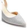 imageDREAM PAIRS Womens Kitten Heels Slingback Closed Pointed Toe Low Pumps Shoes Women Party Wedding Sexy Casual Dress ShoesSilverglitter
