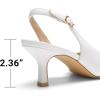 imageDREAM PAIRS Womens Kitten Heels Slingback Closed Pointed Toe Low Pumps Shoes Women Party Wedding Sexy Casual Dress ShoesWhite