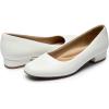 imageDREAM PAIRS Womens Pumps Low Chunky Closed Toe Heels for Women Comfortable Casual Slip On Dress Shoes for Wedding Work Office PartySize 85WhitePuSDPU2461W