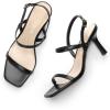 imageDREAM PAIRS Womens Slingback Heels Square Open Toe Strappy Sandals Ankle Strap High Heeled Dressy ShoesBlack