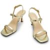 imageDREAM PAIRS Womens Slingback Heels Square Open Toe Strappy Sandals Ankle Strap High Heeled Dressy ShoesGold