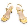 imageDREAM PAIRS Womens Slingback Heels Square Open Toe Strappy Sandals Ankle Strap High Heeled Dressy ShoesGoldpu