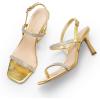 imageDREAM PAIRS Womens Slingback Heels Square Open Toe Strappy Sandals Ankle Strap High Heeled Dressy ShoesGoldrhinestone