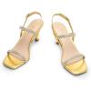 imageDREAM PAIRS Womens Slingback Heels Square Open Toe Strappy Sandals Ankle Strap High Heeled Dressy ShoesGoldrhinestone
