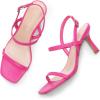imageDREAM PAIRS Womens Slingback Heels Square Open Toe Strappy Sandals Ankle Strap High Heeled Dressy ShoesHot Pink