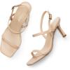 imageDREAM PAIRS Womens Slingback Heels Square Open Toe Strappy Sandals Ankle Strap High Heeled Dressy ShoesNude
