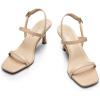 imageDREAM PAIRS Womens Slingback Heels Square Open Toe Strappy Sandals Ankle Strap High Heeled Dressy ShoesNude