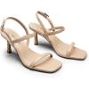 imageDREAM PAIRS Womens Slingback Heels Square Open Toe Strappy Sandals Ankle Strap High Heeled Dressy ShoesNude