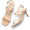 imageDREAM PAIRS Womens Slingback Heels Square Open Toe Strappy Sandals Ankle Strap High Heeled Dressy ShoesNudenubuck