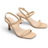 imageDREAM PAIRS Womens Slingback Heels Square Open Toe Strappy Sandals Ankle Strap High Heeled Dressy ShoesNudenubuck