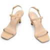 imageDREAM PAIRS Womens Slingback Heels Square Open Toe Strappy Sandals Ankle Strap High Heeled Dressy ShoesNudenubuck