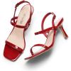 imageDREAM PAIRS Womens Slingback Heels Square Open Toe Strappy Sandals Ankle Strap High Heeled Dressy ShoesRedpat