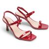imageDREAM PAIRS Womens Slingback Heels Square Open Toe Strappy Sandals Ankle Strap High Heeled Dressy ShoesRedpat