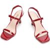 imageDREAM PAIRS Womens Slingback Heels Square Open Toe Strappy Sandals Ankle Strap High Heeled Dressy ShoesRedpat