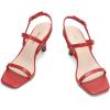 imageDREAM PAIRS Womens Slingback Heels Square Open Toe Strappy Sandals Ankle Strap High Heeled Dressy ShoesRedpu
