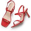 imageDREAM PAIRS Womens Slingback Heels Square Open Toe Strappy Sandals Ankle Strap High Heeled Dressy ShoesRedpu