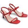 imageDREAM PAIRS Womens Slingback Heels Square Open Toe Strappy Sandals Ankle Strap High Heeled Dressy ShoesRedpu