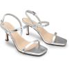 imageDREAM PAIRS Womens Slingback Heels Square Open Toe Strappy Sandals Ankle Strap High Heeled Dressy ShoesSilver