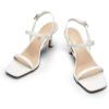 imageDREAM PAIRS Womens Slingback Heels Square Open Toe Strappy Sandals Ankle Strap High Heeled Dressy ShoesWhite