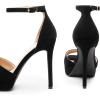 imageDREAM PAIRS Womens Stiletto High Heels Platform Ankle Strap Square Open Toe Dress Sexy SandalsBlacknubuck