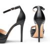 imageDREAM PAIRS Womens Stiletto High Heels Platform Ankle Strap Square Open Toe Dress Sexy SandalsBlackpu