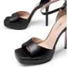 imageDREAM PAIRS Womens Stiletto High Heels Platform Ankle Strap Square Open Toe Dress Sexy SandalsBlackpu