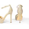 imageDREAM PAIRS Womens Stiletto High Heels Platform Ankle Strap Square Open Toe Dress Sexy SandalsGoldrhinestone