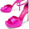imageDREAM PAIRS Womens Stiletto High Heels Platform Ankle Strap Square Open Toe Dress Sexy SandalsHot Pinksatin