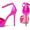 imageDREAM PAIRS Womens Stiletto High Heels Platform Ankle Strap Square Open Toe Dress Sexy SandalsHot Pinksatin