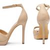 imageDREAM PAIRS Womens Stiletto High Heels Platform Ankle Strap Square Open Toe Dress Sexy SandalsNudepu