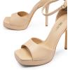 imageDREAM PAIRS Womens Stiletto High Heels Platform Ankle Strap Square Open Toe Dress Sexy SandalsNudepu