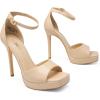 imageDREAM PAIRS Womens Stiletto High Heels Platform Ankle Strap Square Open Toe Dress Sexy SandalsNudepu