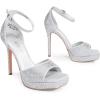 imageDREAM PAIRS Womens Stiletto High Heels Platform Ankle Strap Square Open Toe Dress Sexy SandalsSilverrhinestone