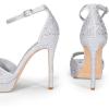 imageDREAM PAIRS Womens Stiletto High Heels Platform Ankle Strap Square Open Toe Dress Sexy SandalsSilverrhinestone