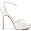 imageDREAM PAIRS Womens Stiletto High Heels Platform Ankle Strap Square Open Toe Dress Sexy SandalsWhitesatin