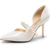 imageDREAM PAIRS Womens Closed Toe High Heels Stiletto Pointed Toe Strappy Pearl Elegant DOrsay Dress Wedding Party Pumps ShoesWhite