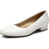 imageDREAM PAIRS Womens Pumps Low Chunky Closed Toe Heels for Women Comfortable Casual Slip On Dress Shoes for Wedding Work Office PartySize 85WhitePuSDPU2461W