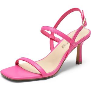 imageDREAM PAIRS Womens Slingback Heels Square Open Toe Strappy Sandals Ankle Strap High Heeled Dressy ShoesHot Pink