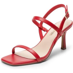 imageDREAM PAIRS Womens Slingback Heels Square Open Toe Strappy Sandals Ankle Strap High Heeled Dressy ShoesRedpu