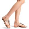 imageDREAM PAIRS Flip Flops for Women Dressy Rhinestone TStrap Thong Sandals for Summers Dress BeachNude