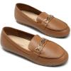 imageDREAM PAIRS Loafers for Women Casual Comfortable Slip On Flat Lightweight Leisure Work Shoe Comfort Walking ShoesBrownpu