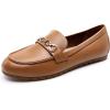 imageDREAM PAIRS Loafers for Women Casual Comfortable Slip On Flat Lightweight Leisure Work Shoe Comfort Walking ShoesBrownpu