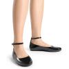 imageDREAM PAIRS Womens Dressy Ballet Flats Shoes Round Toe Comfortable Ankle Strap Patent Ballerina Flats Shoes