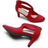 imageDREAM PAIRS Womens Pumps Closed Pointed Toe Kitten Heels Elegant Party Wedding Dress Shoes for WomenRed