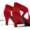 imageDREAM PAIRS Womens Pumps Closed Pointed Toe Kitten Heels Elegant Party Wedding Dress Shoes for WomenRed