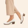 imageDREAM PAIRS Womens Pumps Low Chunky Block Closed Toe Shoes Work Comfortable Heels Round Toe DressWhite